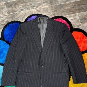 Black Striped Christian Dior 100% Wool Blazer